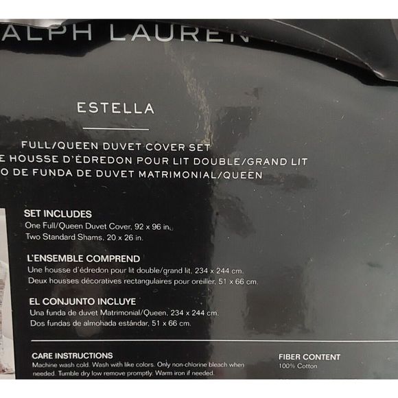 Ralph Lauren ESTELLA PAISLEY Cream Multi Cotton Full Queen Duvet Cover Set - Picture 9 of 10